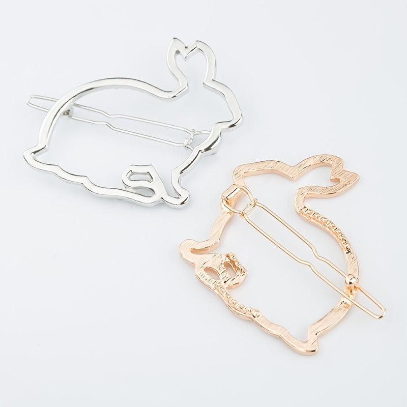 Metal Rabbit Bunny Hair Clip Easter Hair Accessory