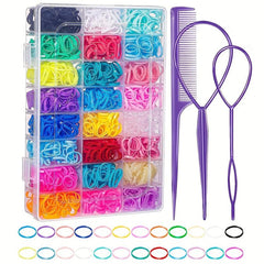 24 Colors Hair Styling Tools Set Elastic Ponytail Holder Hair Accessories
