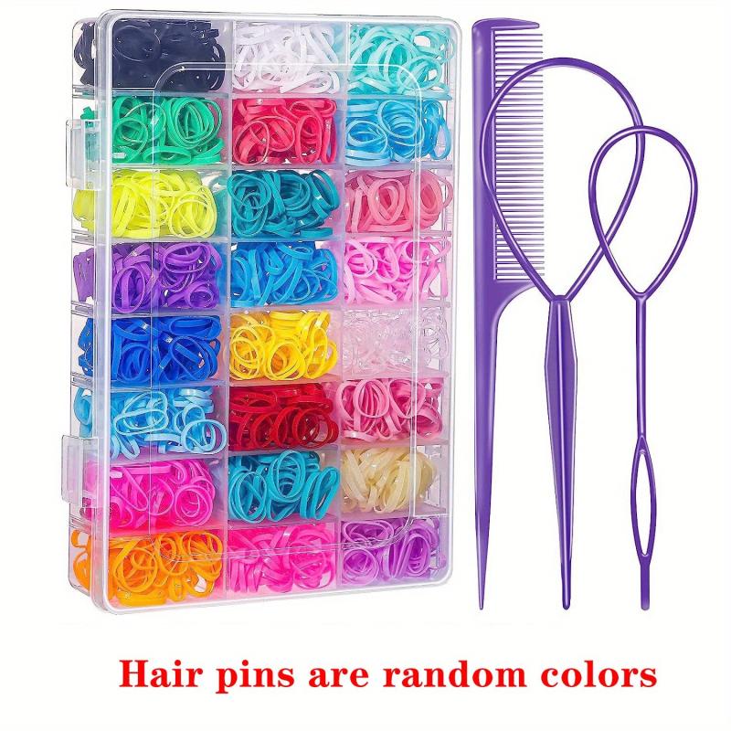 24 Colors Hair Styling Tools Set Elastic Ponytail Holder Hair Accessories