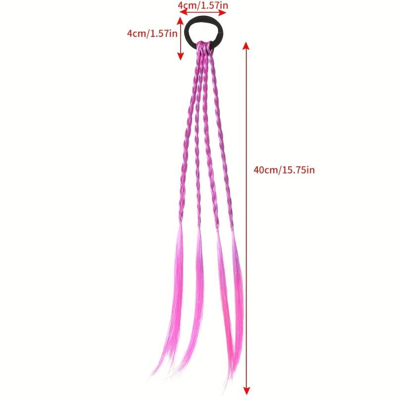 Y2K Wig Braided Hair Tie Colorful Hair Rope Ponytail Holder