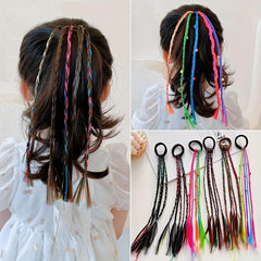 Y2K Wig Braided Hair Tie Colorful Hair Rope Ponytail Holder