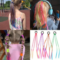 Y2K Wig Braided Hair Tie Colorful Hair Rope Ponytail Holder