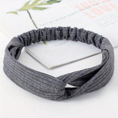 Knitted Cross Headband Face Wash Strap Headband Solid Elastic Hair Hoop