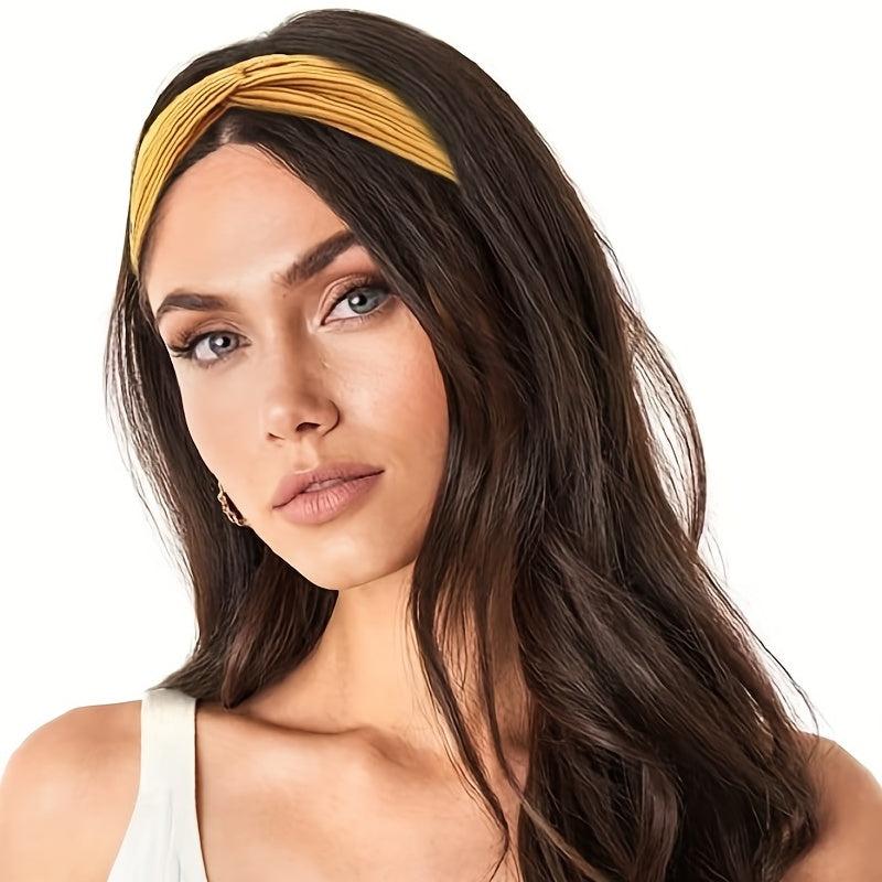 Knitted Cross Headband Face Wash Strap Headband Solid Elastic Hair Hoop
