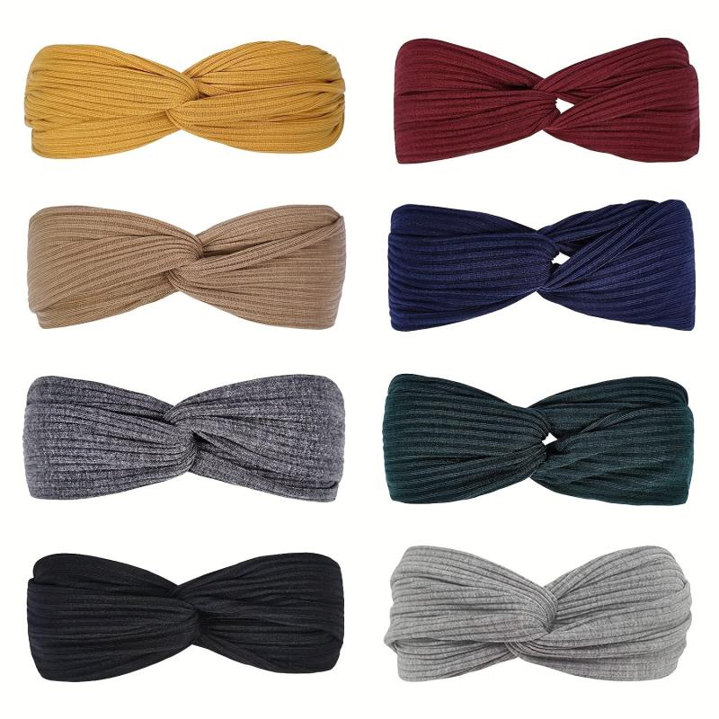 Knitted Cross Headband Face Wash Strap Headband Solid Elastic Hair Hoop