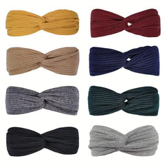 Knitted Cross Headband Face Wash Strap Headband Solid Elastic Hair Hoop