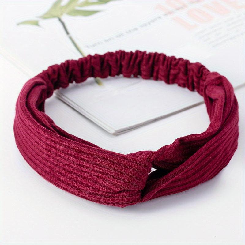 Knitted Cross Headband Face Wash Strap Headband Solid Elastic Hair Hoop