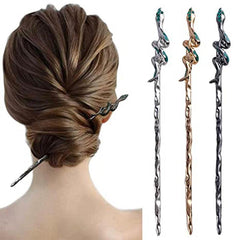 Snake Shape Hair Pin for Back Head Bun Updo Vintage Hair Accessory