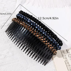 3pcs Crystal Rhinestone Hair Side Comb Set Braided Updo Hair Accessories