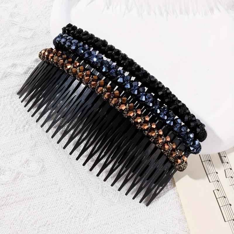 3pcs Crystal Rhinestone Hair Side Comb Set Braided Updo Hair Accessories