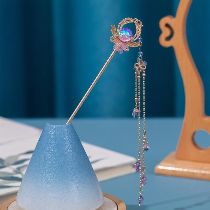 Ancient Style Headdress Hairpin Tassel Retro Women's Updo Hair Accessories