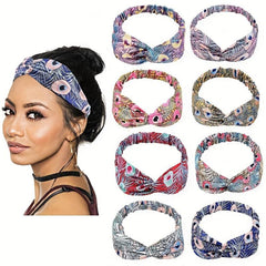 Women's Cross Leather Hair Bands Multicolor Bundle