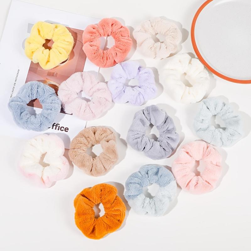 Solid Color Soft Scrunchie Hair Ties Ponytail Holder 1pc