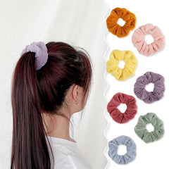 Solid Color Soft Scrunchie Hair Ties Ponytail Holder 1pc