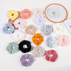 Solid Color Soft Scrunchie Hair Ties Ponytail Holder 1pc