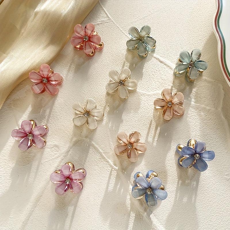 Princess Head Clip Set Faux Pearl Crystal Flower Bangs Clip
