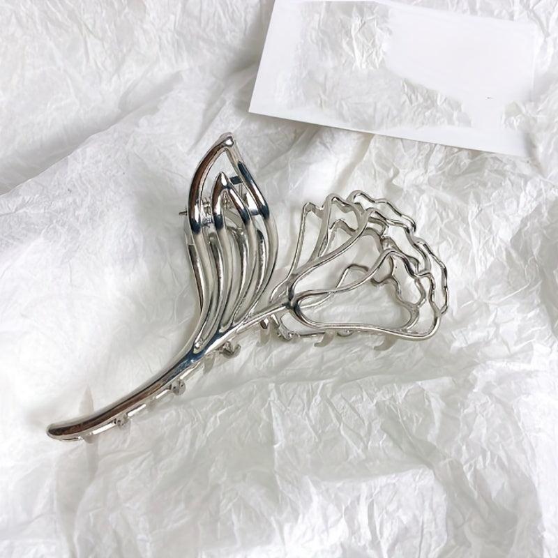 3pcs Flower Leaf Hair Claw Clip Hollow Ponytail Holder Hair Accessories