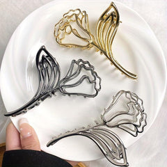 3pcs Flower Leaf Hair Claw Clip Hollow Ponytail Holder Hair Accessories