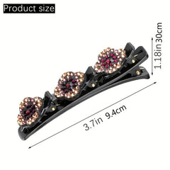 10Pcs Crystal Four Leaf Clover Hair Clips for Braids