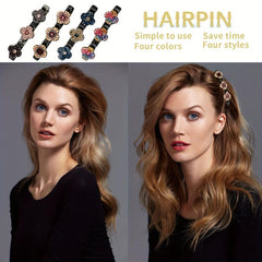 10Pcs Crystal Four Leaf Clover Hair Clips for Braids