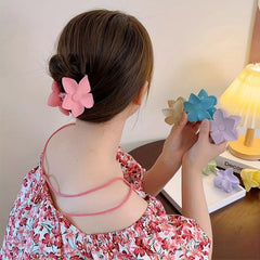 4pcs Solid Hair Claw Flower Shaped Hair Claw Sweet Nonslip Ponytail Holder