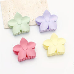 4pcs Solid Hair Claw Flower Shaped Hair Claw Sweet Nonslip Ponytail Holder