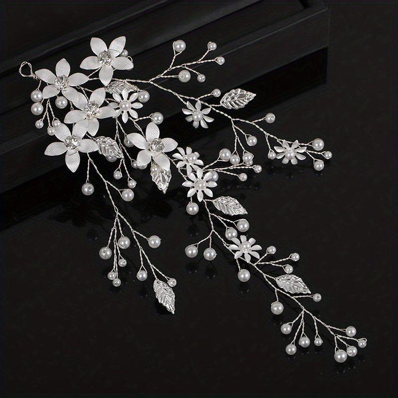Faux Pearl Floral Head Piece Bridal Wedding Hair Accessories
