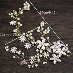 Faux Pearl Floral Head Piece Bridal Wedding Hair Accessories