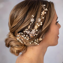Faux Pearl Floral Head Piece Bridal Wedding Hair Accessories