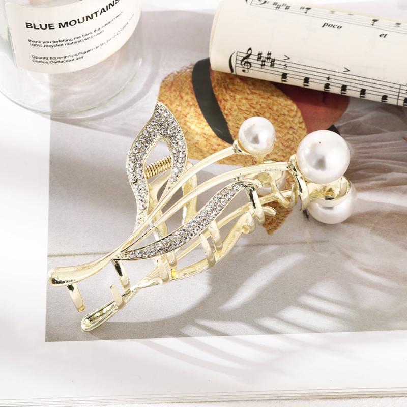 Faux Pearl Flower Hair Claw Clips Non Slip Strong Hold Grip Hair Jaw Clip