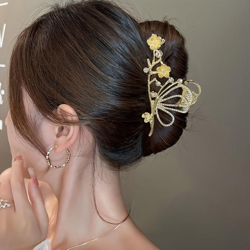 Faux Pearl Flower Hair Claw Clips Non Slip Strong Hold Grip Hair Jaw Clip