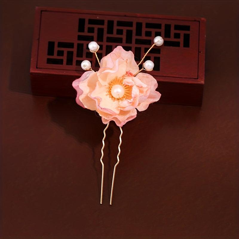 Chinese Style Flower Head Piece Hairpin Women's Accessories