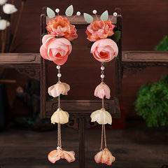 Chinese Style Flower Head Piece Hairpin Women's Accessories