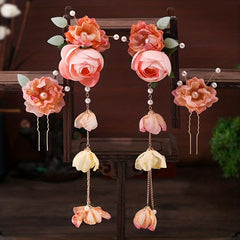 Chinese Style Flower Head Piece Hairpin Women's Accessories