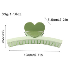 Heart Decor Hair Claw Candy Sweet Clip