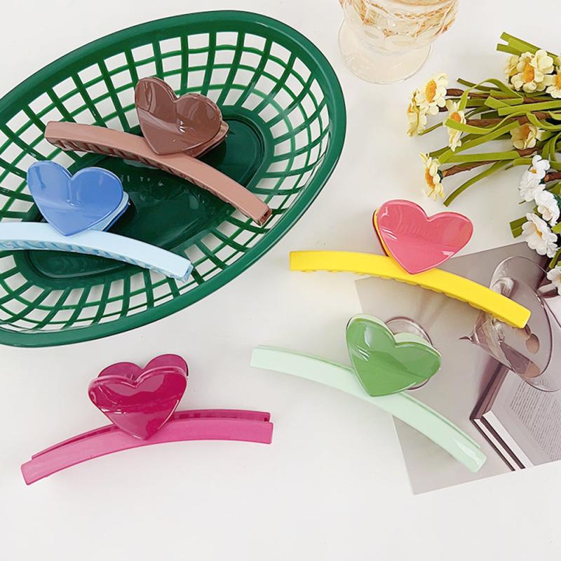 Heart Decor Hair Claw Candy Sweet Clip
