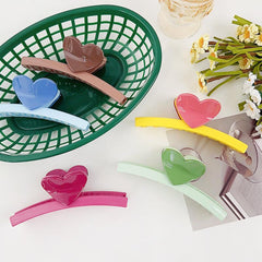 Heart Decor Hair Claw Candy Sweet Clip