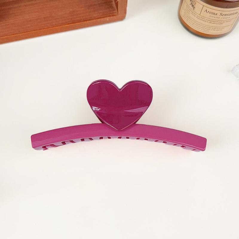 Heart Decor Hair Claw Candy Sweet Clip