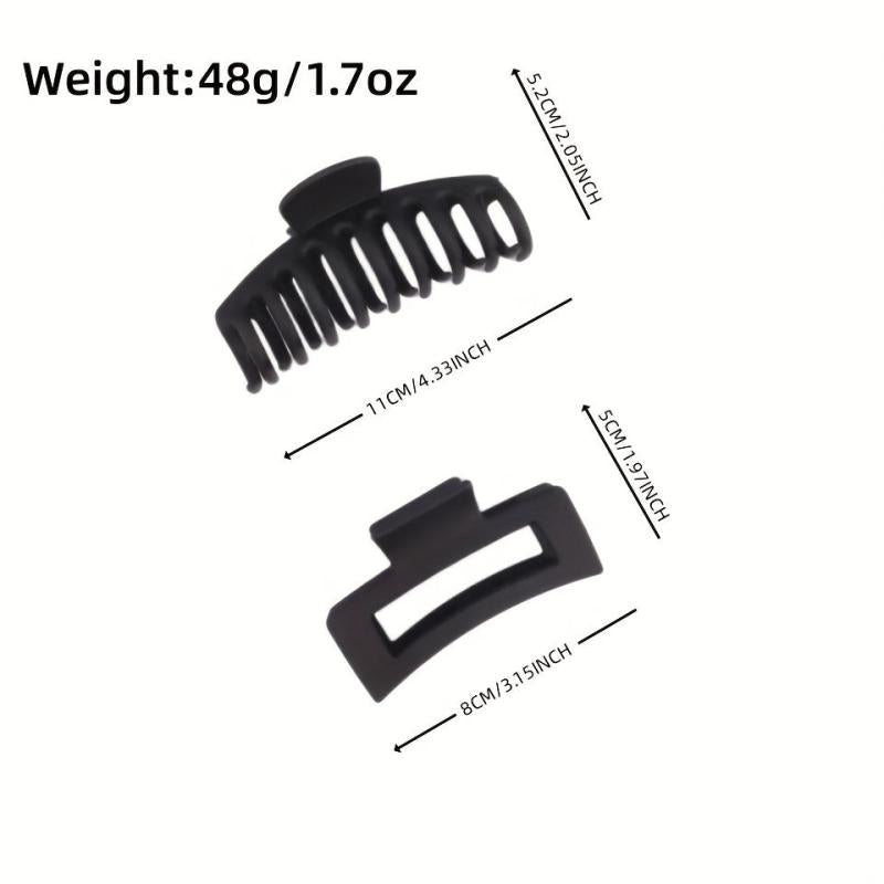 2pcs Multicolor Thick Acrylic Hair Clip Rectangle Long Hair Resin Claw Clips