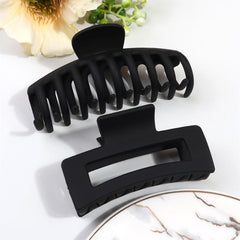 2pcs Multicolor Thick Acrylic Hair Clip Rectangle Long Hair Resin Claw Clips