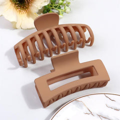 2pcs Multicolor Thick Acrylic Hair Clip Rectangle Long Hair Resin Claw Clips