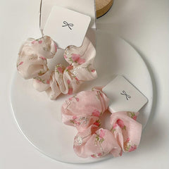Floral Print Scrunchies Hair Tie Silky Hair Rope Hair Accessories