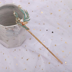 Vintage Chinese Style Cloisonne Hairpin Faux Pearl Hair Pin