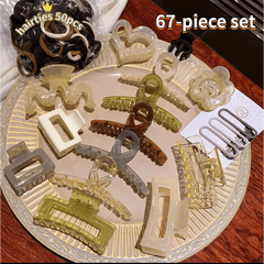 67pcs Hair Accessories Set Claw Clip Elastic Hair Tie Sweet Duckbill Clip