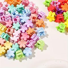 50pcs Cartoon Flower Hair Claw Clip Solid Banana Clip