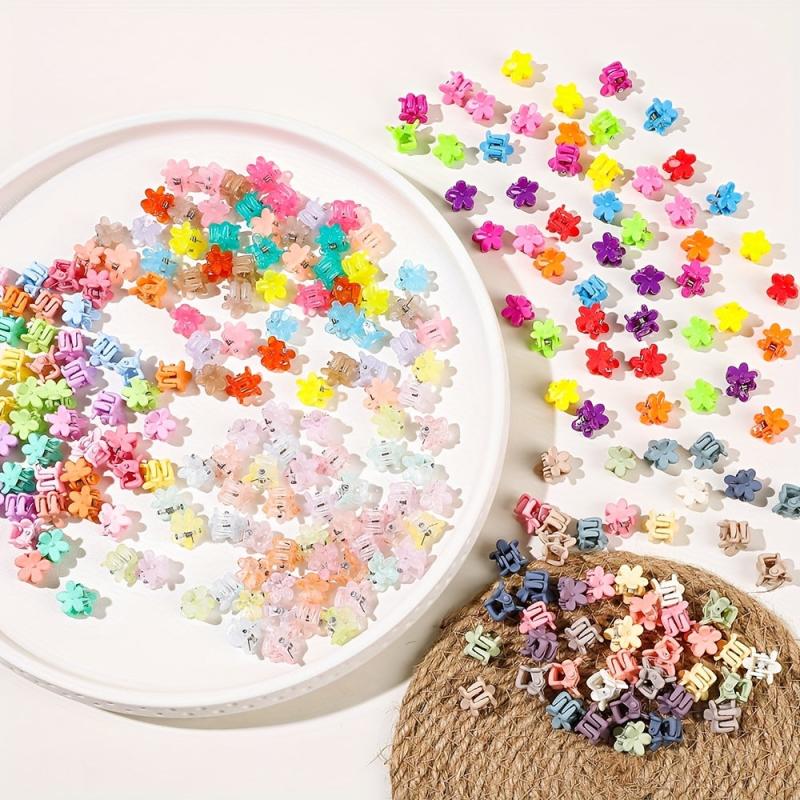 50pcs Cartoon Flower Hair Claw Clip Solid Banana Clip