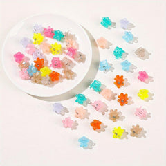 50pcs Cartoon Flower Hair Claw Clip Solid Banana Clip