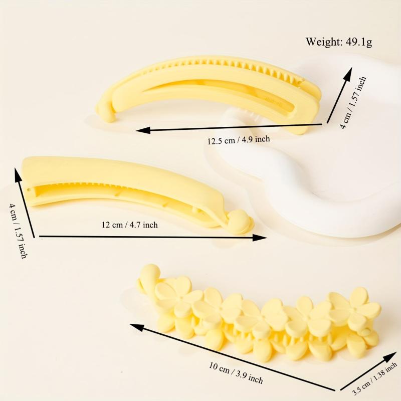 3pcs Lemon Yellow Banana Clips Hair Accessories