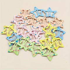 10pcs Sweet Snap Clip Star Shaped Hair Claw Metal Candy Hair Clip