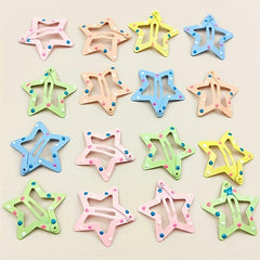 10pcs Sweet Snap Clip Star Shaped Hair Claw Metal Candy Hair Clip